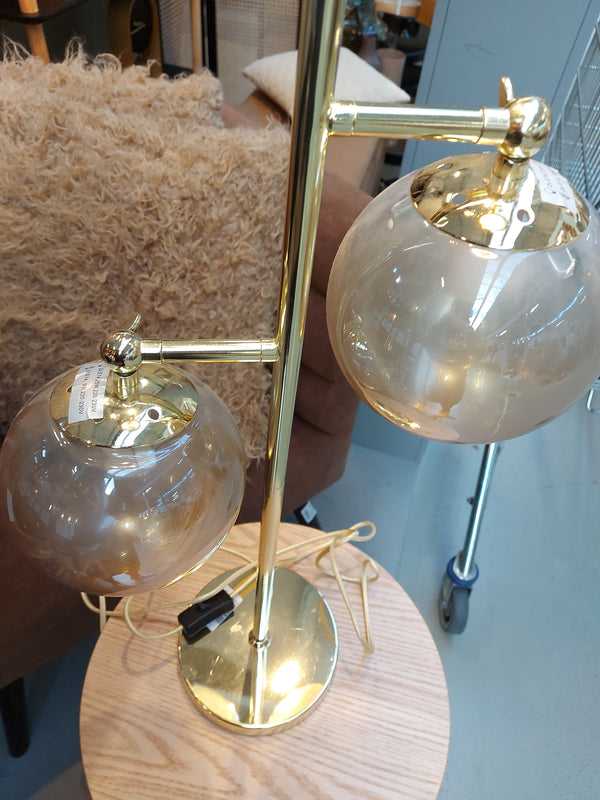 Tafellamp Shimmer Amber Glass Shades Brass