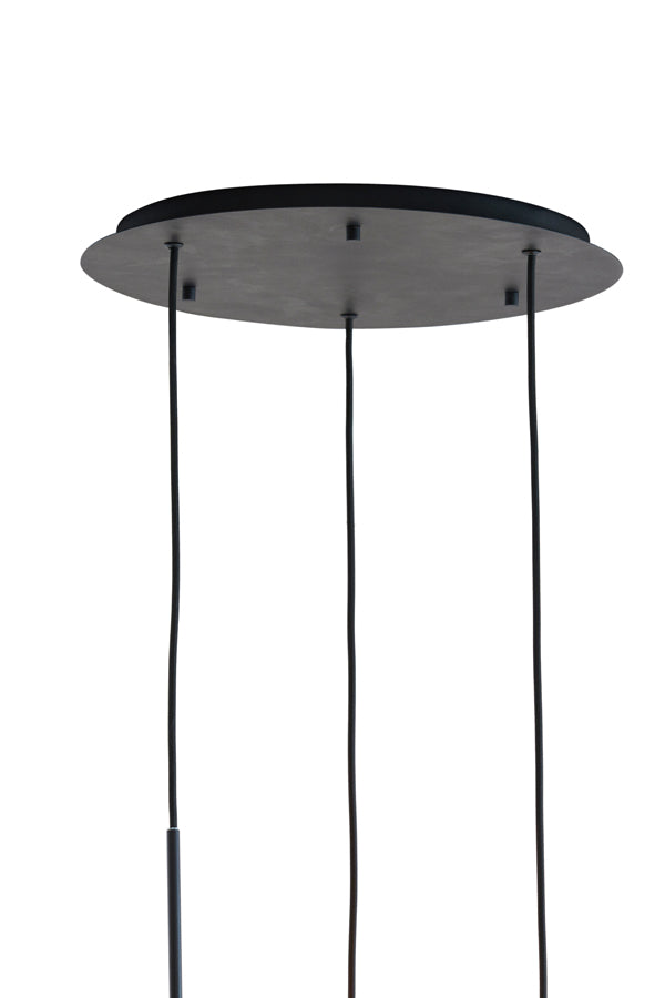 Hanglamp Mayson 3 Lamps Mat zwart+Glas smoke Compleet