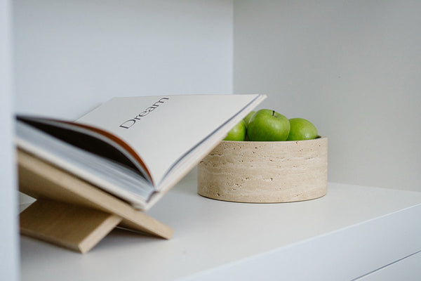 Travertine Fruitschaal rond