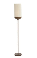 Vloer lamp Ø23x159 cm DANIA wood print d brown+rope cream