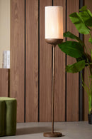 Vloer lamp Ø23x159 cm DANIA wood print d brown+rope cream