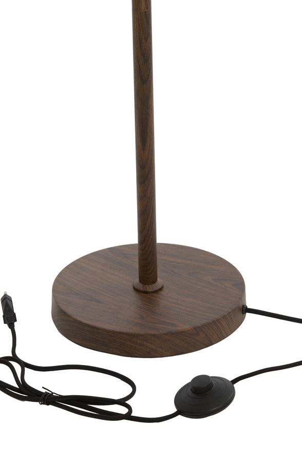 Vloer lamp Ø23x159 cm DANIA wood print d brown+rope cream