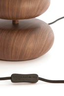 Tafellamp Wood Danialo print d brown+rope cream