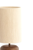 Tafellamp Wood Danialo print d brown+rope cream
