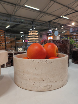 Travertine Fruitschaal rond