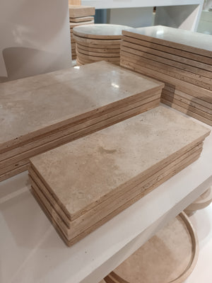 Travertine Dienblad zonder rand rechthoek