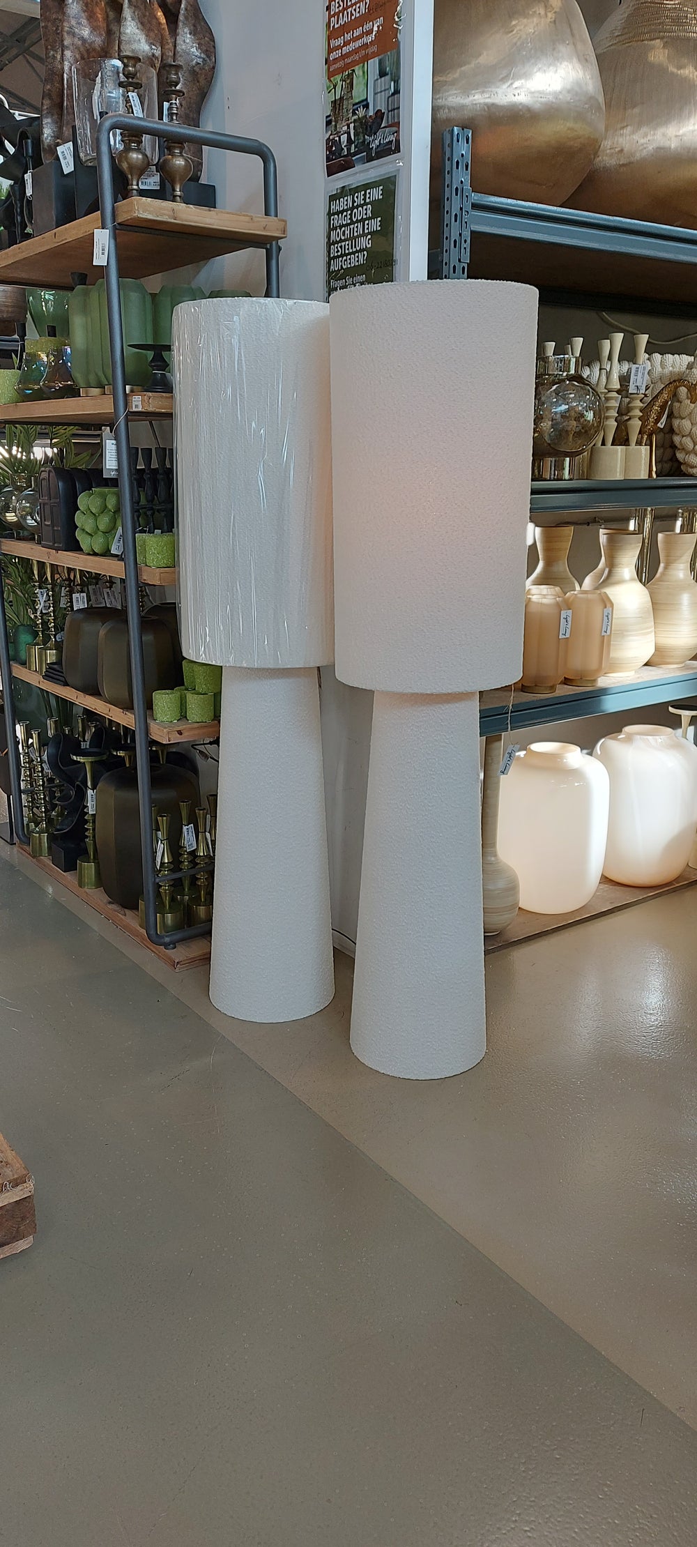 Vloerlamp Mikkel Bouclé cream