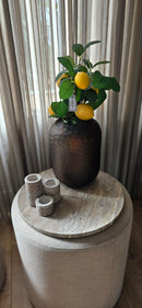 Titanium travertine Dienblad zonder rand rond