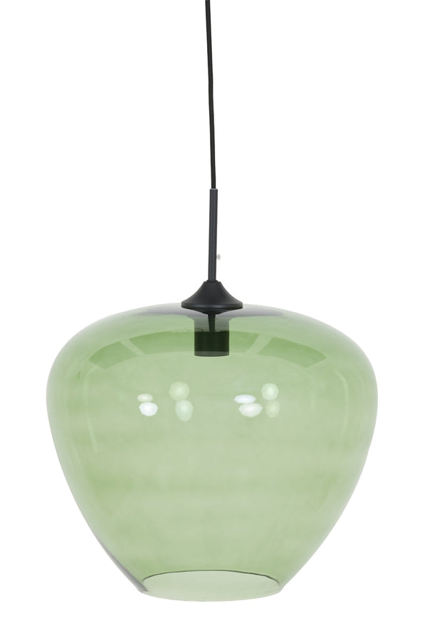 Hanglamp Mayson Mat zwart+glas groen
