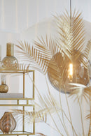 Hanglamp Magdala glas bruin+goud