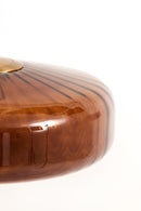 Hanglamp Pleat Glas bruin+goud