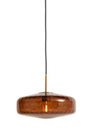 Hanglamp Pleat Glas bruin+goud