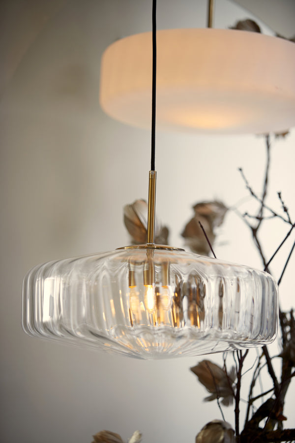 Hanglamp Pleat Glas helder+goud