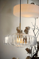 Hanglamp Pleat Glas helder+goud
