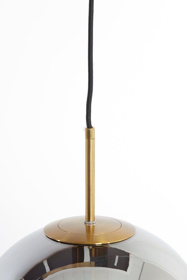 Hanglamp Medina 3 L Glass smoke+gold