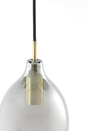 Hanglamp 3L Lukaro Antiek bronze+smoke