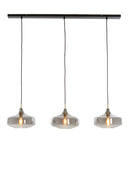 Hanglamp 3L Solna Antique bronze+Smoked glass