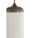 Hanglamp Wood Dania wood print d brown+rope cream