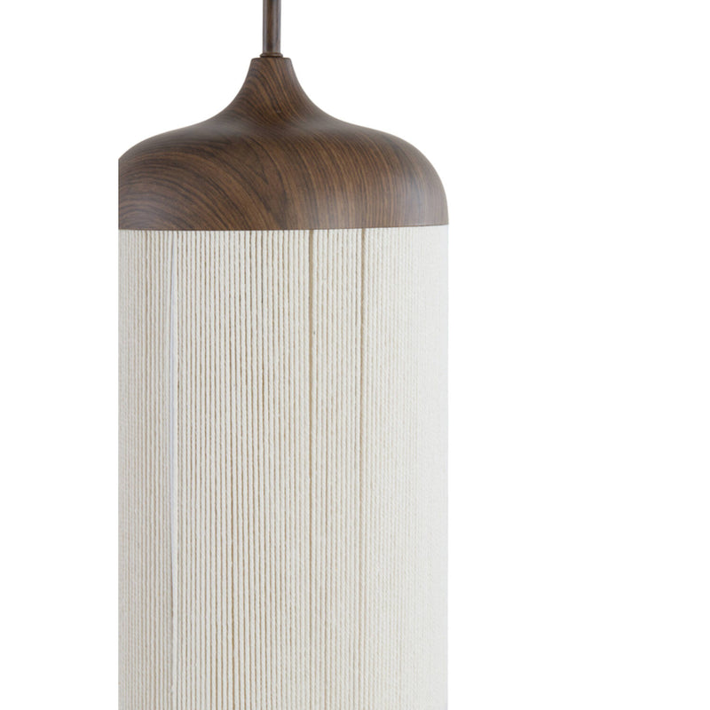 Hanglamp Wood Dania wood print d brown+rope cream