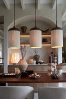 Hanglamp Wood Dania wood print d brown+rope cream