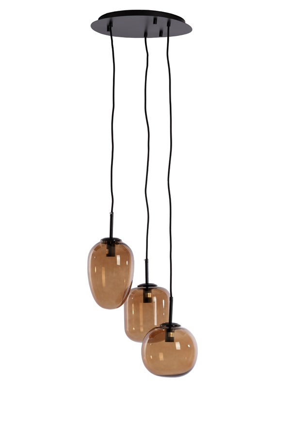 Hanglamp 3L Mezza Glass brown