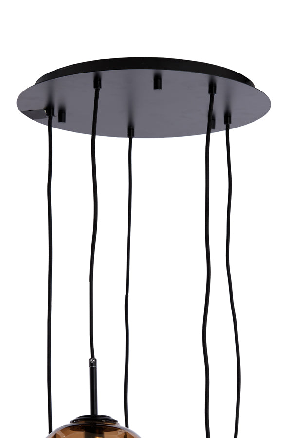 Hanglamp 5L Mezza Glass brown