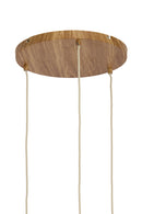 Hanging lamp 3L Ø35x32 cm DANIALO wood prnt natrl+rope cream