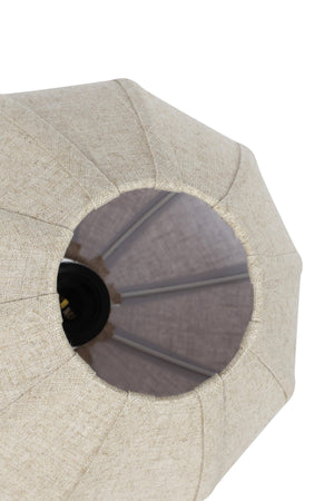 Hanging lamp 10L HUXI wood prnt d brwn+linen