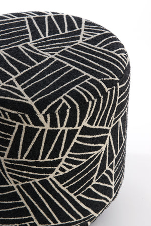 Poef Davonte Black-white