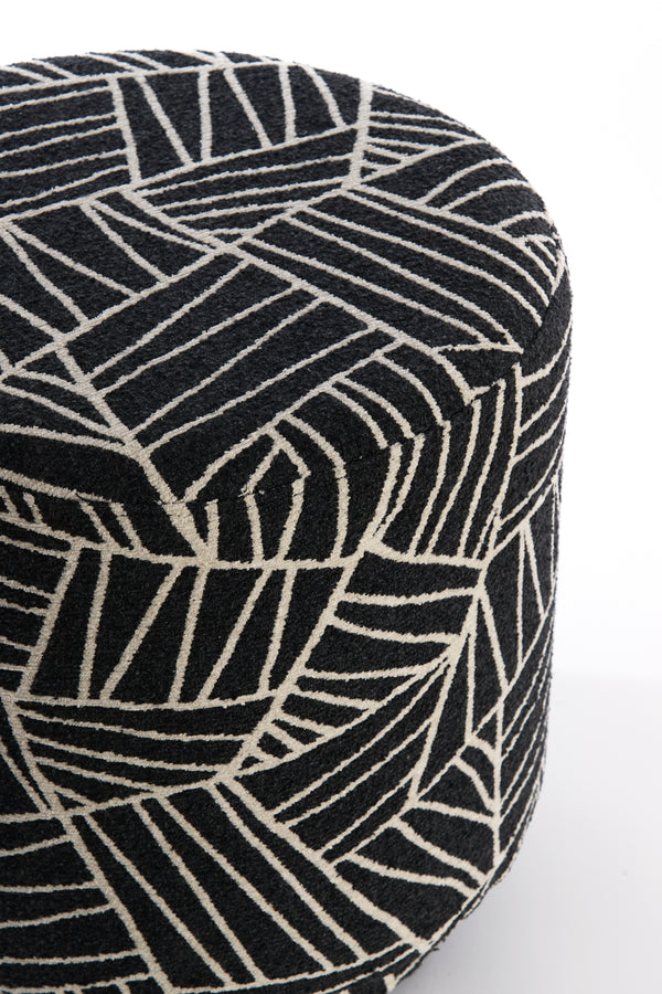 Poef Davonte Black-white