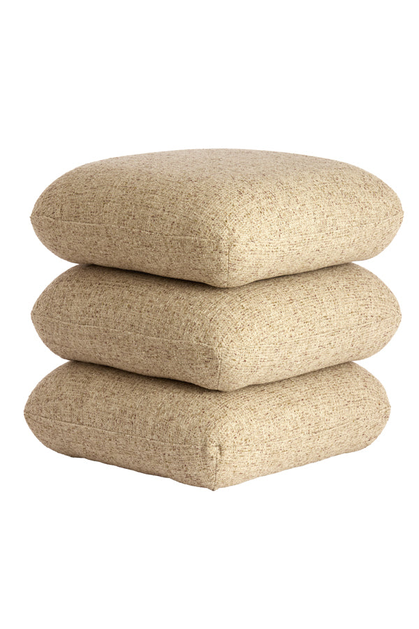 Poef Laurie Light grey-cream