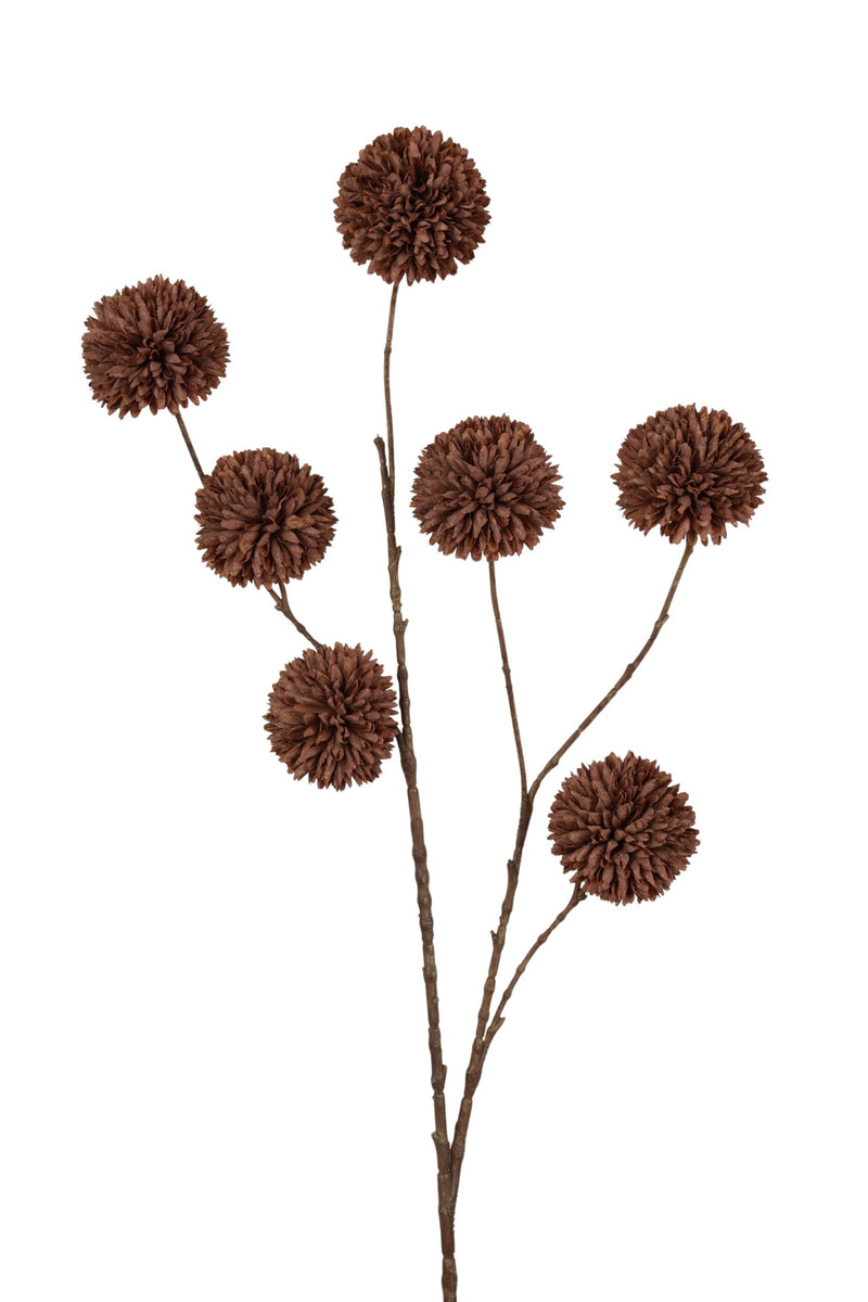 Kunstbloem Pom Pom Dark Coffee