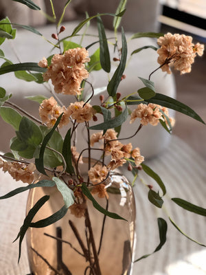 Arctic Taupe M – Glazen Vaas op Standaard | Los, Met Bloemen of Complete Set Voordeelbundel