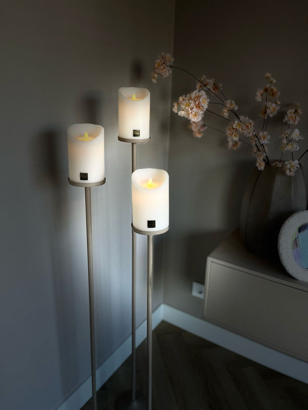 Detailfoto LED Light Candle Rustic White Moveable Flame PTMD 
