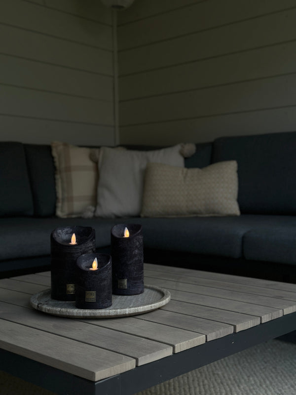 Detailfoto LED Light Candles Rustic Black Moveable Flame PTMD 