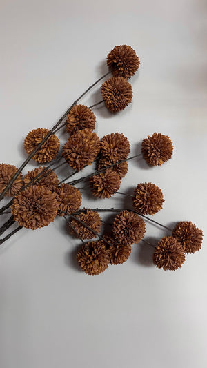 Kunstbloem Pom Pom Light Coffee
