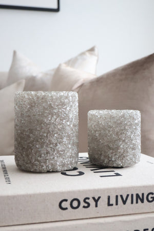 Theelicht Sparkle Set van 2 Greige