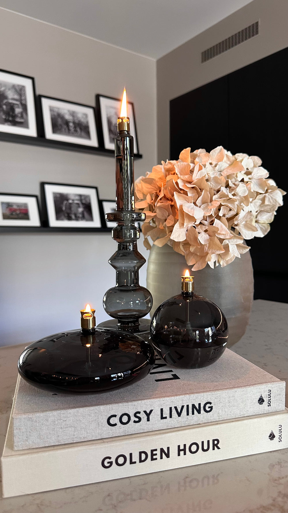 Peri Living Bianca Set van 3 | Shop the Look | Smoke Glazen Olielampen
