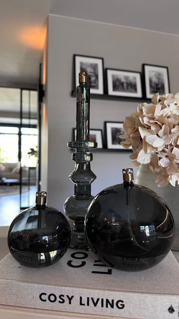 Peri Living Sara Set van 3 | Shop the Look | Smoke Glazen Olielampen