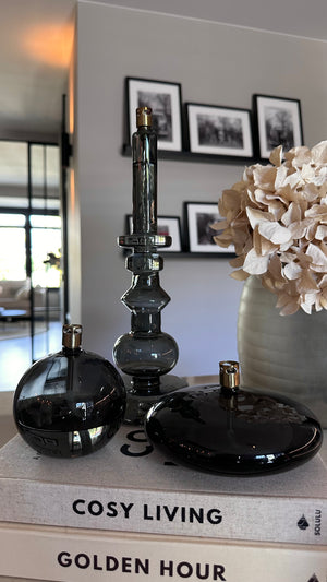 Peri Living Bianca Set van 3 | Shop the Look | Smoke Glazen Olielampen