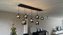 Mayson Mat zwart+Glas smoke 8 lamps Compleet