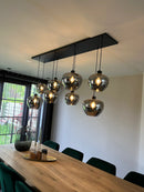 Mayson Mat zwart+Glas smoke 8 lamps Compleet