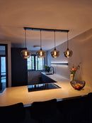 Mayson Mat zwart+Glas smoke 4 Lamps Compleet