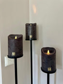 LED Light Candle rustic black moveable flame