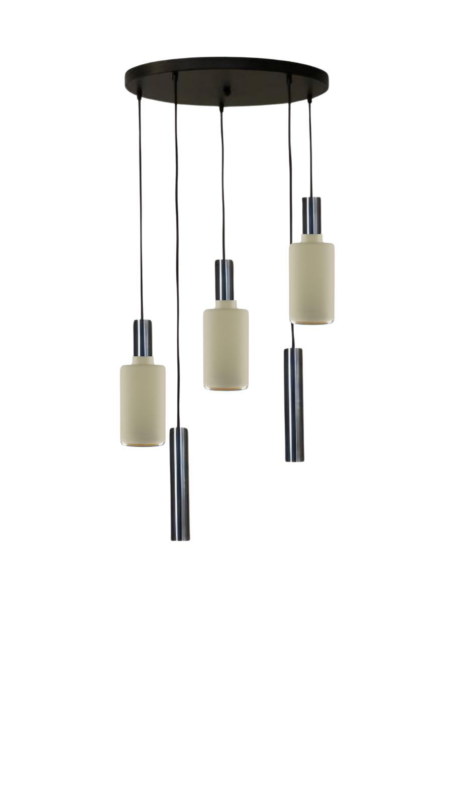 Ava Lamp Rond 5 Lamps Frosted Compleet zoals op foto