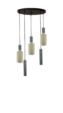 Ava Lamp Rond 5 Lamps Frosted Compleet zoals op foto