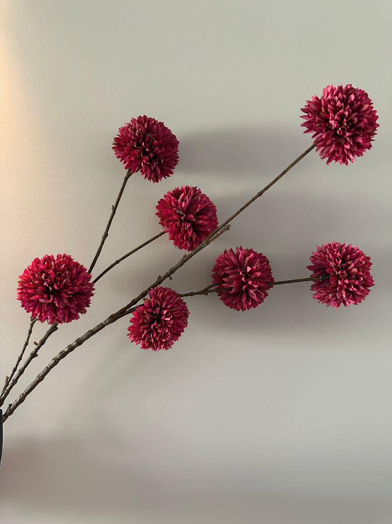 Kunstbloem Pom Pom Burgundy