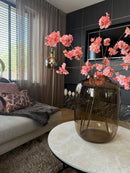 Kunstbloesem boeket peach perzik koraal in XL vaas