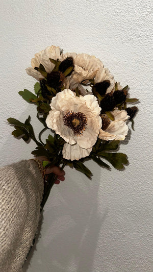 Kunstbloem Klaproos cream