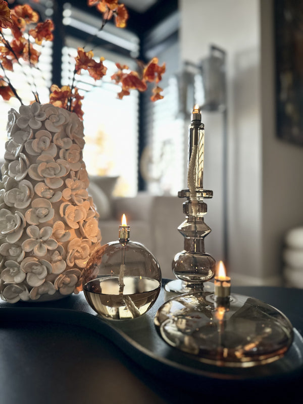 Set van 3 Champagnekleurige glazen Olielampjes Bianca | Peri Living